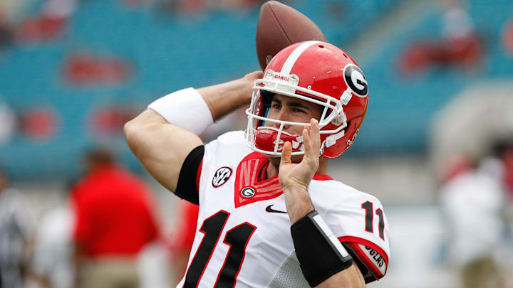 Georgia Bulldogs quarterback Aaron Murray against the Florida Gators. Georgia Bulldogs quarterback Aaron Murray against the Florida Gators.