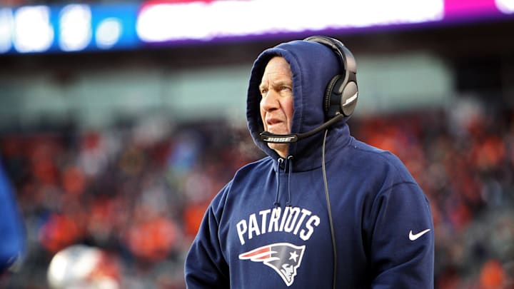Dec 18, 2016; Denver, CO, USA; New England Patriots head coach Bill Belichick during the second half against the Denver Broncos at Sports Authority Field. The Patriots won 16-3.