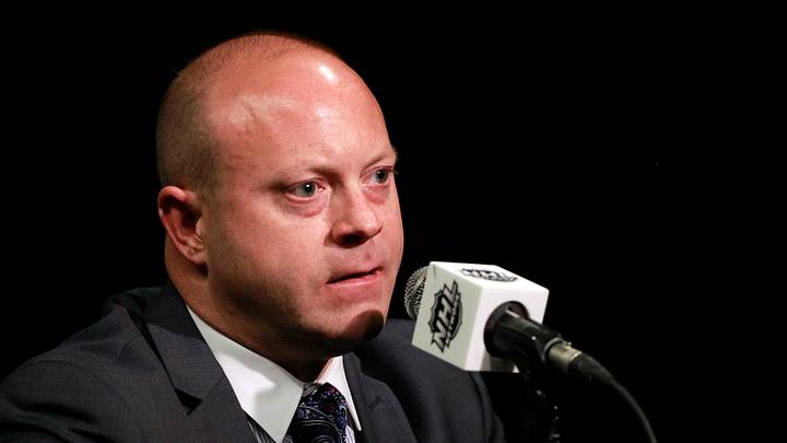 Jun 2, 2015; Tampa, FL, USA; Chicago Blackhawks general manager Stan Bowman talks with media during media day the day before the 2015 Stanley Cup Final at Amalie Arena. Mandatory Credit: Kim Klement-USA TODAY Sports Jun 2, 2015; Tampa, FL, USA; Chicago Blackhawks general manager Stan Bowman talks with media during media day the day before the 2015 Stanley Cup Final at Amalie Arena. Mandatory Credit: Kim Klement-USA TODAY Sports