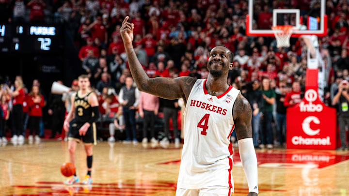 Nebraska Cornhuskers forward Juwan Gary (4) celebrates