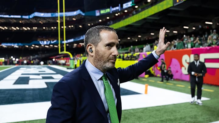 Feb 9, 2025; New Orleans, LA, USA; Philadelphia Eagles general manager Howie Roseman against the Kansas City Chiefs during Super Bowl LIX at Ceasars Superdome. Mandatory Credit: Mark J. Rebilas-Imagn Images