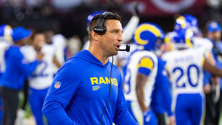 Dec 7, 2025; Glendale, Arizona, USA; Los Angeles Rams defensive coordinator Chris Shula against the Arizona Cardinals at State Farm Stadium. Mandatory Credit: Mark J. Rebilas-Imagn Images Dec 7, 2025; Glendale, Arizona, USA; Los Angeles Rams defensive coordinator Chris Shula against the Arizona Cardinals at State Farm Stadium. Mandatory Credit: Mark J. Rebilas-Imagn Images