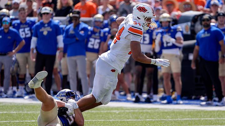 Oklahoma State Cowboys running back Caleb Hawkins. Oklahoma State Cowboys running back Caleb Hawkins.