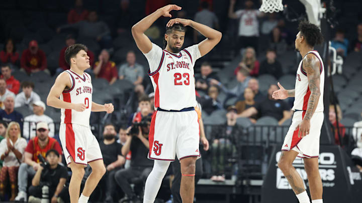 St. John's v Iowa State - 2025 Players Era Tournament; St. John's basketball forward Bryce Hopkins St. John's v Iowa State - 2025 Players Era Tournament; St. John's basketball forward Bryce Hopkins