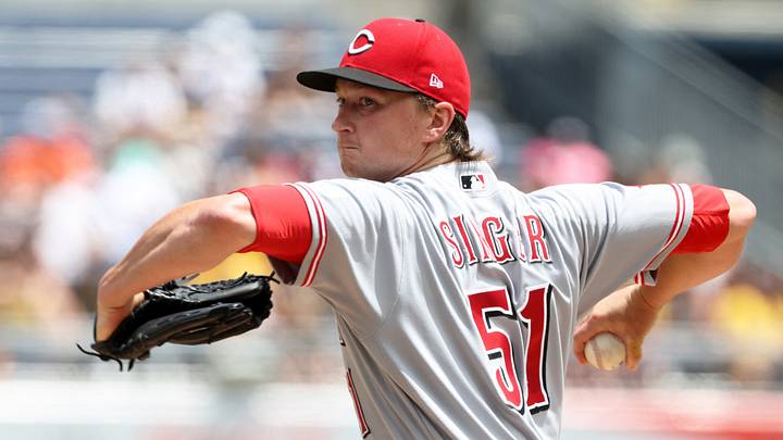Jun 28, 2026; Pittsburgh, Pennsylvania, USA; Cincinnati Reds starting pitcher Brady Singer (51) delivers a pitch against the Pittsburgh Pirates during the first inning at PNC Park. Mandatory Credit: Charles LeClaire-Imagn Images Jun 28, 2026; Pittsburgh, Pennsylvania, USA; Cincinnati Reds starting pitcher Brady Singer (51) delivers a pitch against the Pittsburgh Pirates during the first inning at PNC Park. Mandatory Credit: Charles LeClaire-Imagn Images