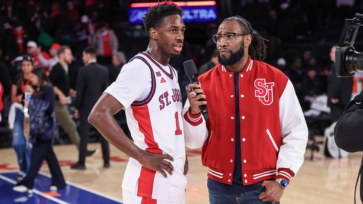 Jan 28, 2026; New York, New York, USA;  St. John's Red Storm guard Ian Jackson (11) at Madison Square Garden.