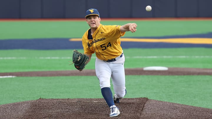 West Virginia University starting pitcher Griffin Kirn. West Virginia University starting pitcher Griffin Kirn.