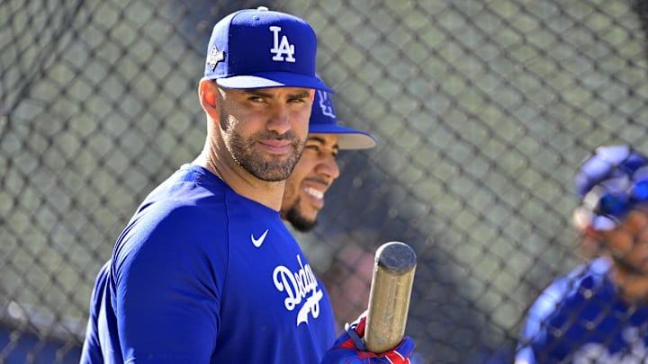 Oct 7, 2023; Los Angeles, California, USA; Los Angeles Dodgers designated hitter J.D. Martinez (28)