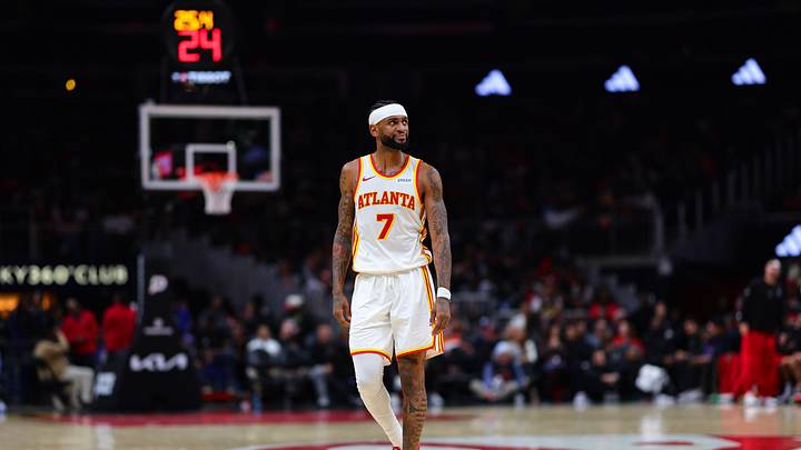 Oct 24, 2026; Atlanta, Georgia, USA; Atlanta Hawks guard Nickeil Alexander-Walker (7) reacts in the third quarter against the Houston Rockets at State Farm Arena. Mandatory Credit: Colin Hubbard-Imagn Images Oct 24, 2026; Atlanta, Georgia, USA; Atlanta Hawks guard Nickeil Alexander-Walker (7) reacts in the third quarter against the Houston Rockets at State Farm Arena. Mandatory Credit: Colin Hubbard-Imagn Images