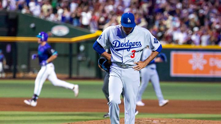 Aug 7, 2026; Phoenix, Arizona, USA; Los Angeles Dodgers pitcher Edwin Diaz reacts after giving up a two run walk off home run by Arizona Diamondbacks outfielder Ryan Waldschmidt in the ninth inning at Chase Field. Mandatory Credit: Mark J. Rebilas-Imagn Images Aug 7, 2026; Phoenix, Arizona, USA; Los Angeles Dodgers pitcher Edwin Diaz reacts after giving up a two run walk off home run by Arizona Diamondbacks outfielder Ryan Waldschmidt in the ninth inning at Chase Field. Mandatory Credit: Mark J. Rebilas-Imagn Images