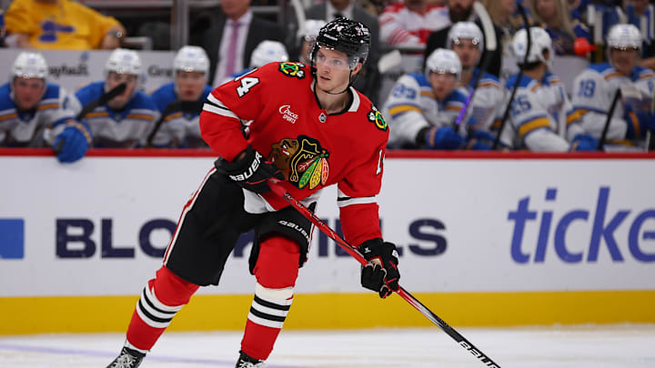 NHL: OCT 04 Preseason Blues at Blackhawks NHL: OCT 04 Preseason Blues at Blackhawks