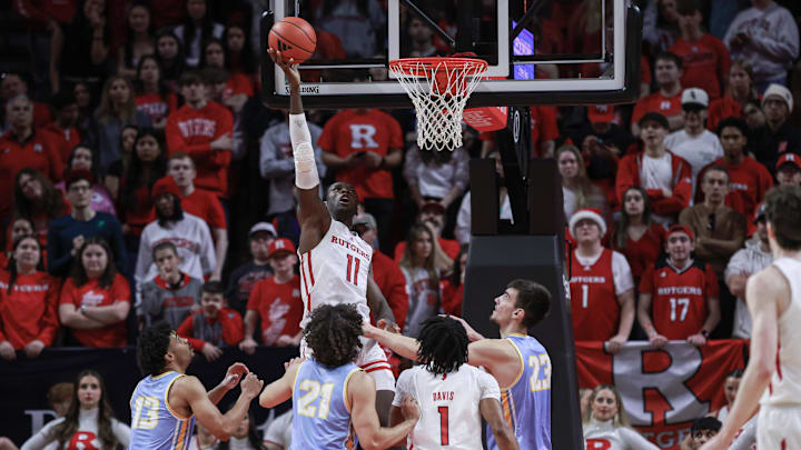 Dec 16, 2023; Piscataway, New Jersey, USA; Rutgers Scarlet Knights center Clifford Omoruyi (11)