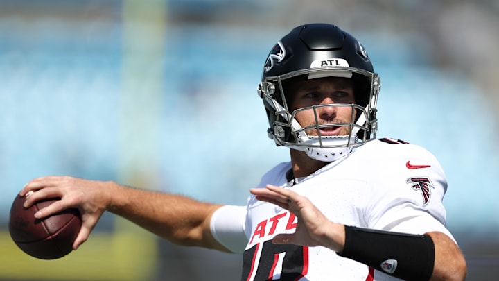 Sep 21, 2025; Charlotte, North Carolina, USA; Atlanta Falcons quarterback Kirk Cousins 