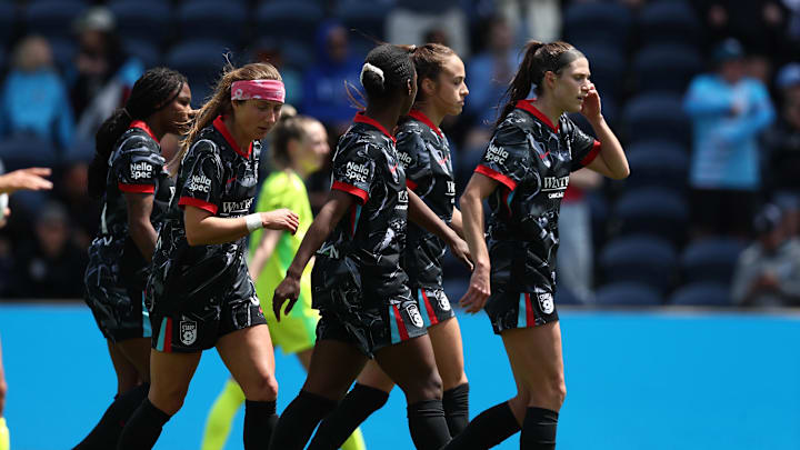 May 10, 2025; Bridgeview, Illinois, USA; Chicago Stars FC midfielder Julia Grosso (21) walks back after scoring a goal 
during the first half against the Washington Spirit at SeatGeek Stadium. Mandatory Credit: Melissa Tamez-Imagn Images
