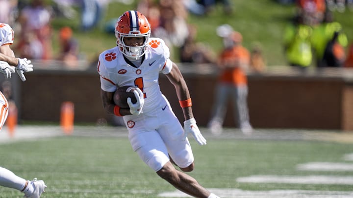 Oct 12, 2024; Winston-Salem, North Carolina, USA; Clemson Tigers cornerback Branden Strozier (1) during the second half against the Wake Forest Demon Deacons at Allegacy Federal Credit Union Stadium. Mandatory Credit: Jim Dedmon-Imagn Images
