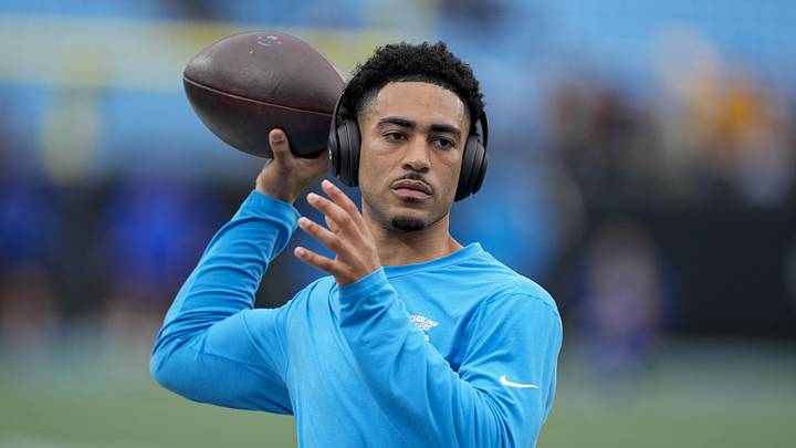 Carolina Panthers quarterback Bryce Young (9) during pregame warm ups 