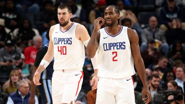 Jan 12, 2024; Memphis, Tennessee, USA; Los Angeles Clippers center Ivica Zubac (40) and Los Angeles Clippers forward Kawhi Leonard (2) react during the second half against the Memphis Grizzlies at FedExForum. Mandatory Credit: Petre Thomas-USA TODAY Sports Jan 12, 2024; Memphis, Tennessee, USA; Los Angeles Clippers center Ivica Zubac (40) and Los Angeles Clippers forward Kawhi Leonard (2) react during the second half against the Memphis Grizzlies at FedExForum. Mandatory Credit: Petre Thomas-USA TODAY Sports
