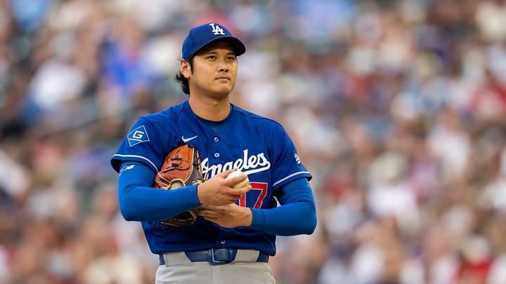 Los Angeles Dodgers starting pitcher Shohei Ohtani (17) looks on before delivering a pitch against the Minnesota Twins in the first inning at Target Field on June 24, 2026. Los Angeles Dodgers starting pitcher Shohei Ohtani (17) looks on before delivering a pitch against the Minnesota Twins in the first inning at Target Field on June 24, 2026.