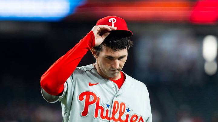 Sep 2, 2026; Phoenix, Arizona, USA; Philadelphia Phillies pitcher Andrew Painter reacts in the first inning against the Arizona Diamondbacks at Chase Field. Mandatory Credit: Mark J. Rebilas-Imagn Images Sep 2, 2026; Phoenix, Arizona, USA; Philadelphia Phillies pitcher Andrew Painter reacts in the first inning against the Arizona Diamondbacks at Chase Field. Mandatory Credit: Mark J. Rebilas-Imagn Images