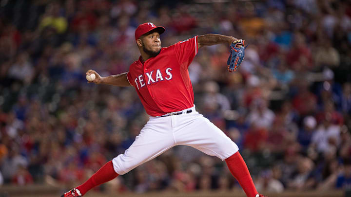 Texas Rangers relief pitcher Neftali Feliz (30) pitches during the game against the Cleveland Indians at Globe Life Park in Arlington. The Indians defeated the Rangers 10-8 in 2015. Texas Rangers relief pitcher Neftali Feliz (30) pitches during the game against the Cleveland Indians at Globe Life Park in Arlington. The Indians defeated the Rangers 10-8 in 2015.
