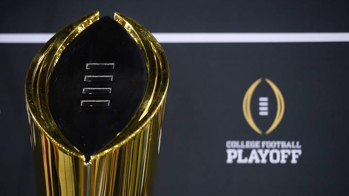 Jan 9, 2016; Phoenix, AZ, USA; General view of the college football playoff trophy during media day at Phoenix Convention Center. Mandatory Credit: Joe Camporeale-USA TODAY Sports Jan 9, 2016; Phoenix, AZ, USA; General view of the college football playoff trophy during media day at Phoenix Convention Center. Mandatory Credit: Joe Camporeale-USA TODAY Sports