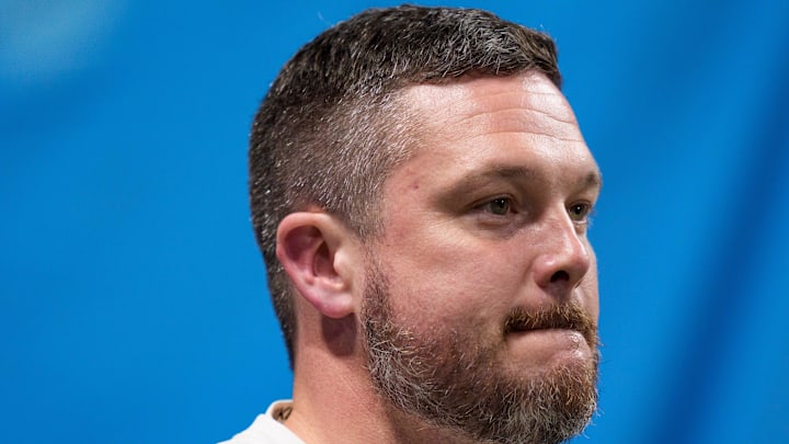 Oregon head coach Dan Lanning takes the field as the Oregon Ducks face the Indiana Hoosiers in the Peach Bowl on Jan. 9, 2026, at Mercedes-Benz Stadium in Atlanta, Georgia.