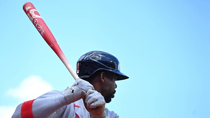 Aug 23, 2026; Philadelphia, Pennsylvania, USA; St. Louis Cardinals right fielder Jordan Walker (18) on deck during the first inning against the Philadelphia Phillies at Citizens Bank Park. Mandatory Credit: Eric Hartline-Imagn Images