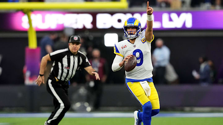 Los Angeles Rams quarterback Matthew Stafford (9) gestures downfield in the second quarter during Super Bowl 56 against the Cincinnati Bengals, Sunday, Feb. 13, 2022, at SoFi Stadium in Inglewood, Calif. The Cincinnati Bengals lost, 23-20.
Nfl Super Bowl 56 Los Angeles Rams Vs Cincinnati Bengals Feb 13 2022 1393 Los Angeles Rams quarterback Matthew Stafford (9) gestures downfield in the second quarter during Super Bowl 56 against the Cincinnati Bengals, Sunday, Feb. 13, 2022, at SoFi Stadium in Inglewood, Calif. The Cincinnati Bengals lost, 23-20.
Nfl Super Bowl 56 Los Angeles Rams Vs Cincinnati Bengals Feb 13 2022 1393
