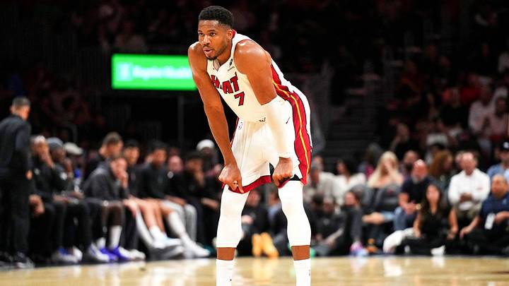 Oct 14, 2026; Miami, Florida, USA; Miami Heat forward Giannis Antetokounmpo (7) takes a moment during a break in the game against the Brooklyn Nets in the second half at Kaseya Center. Mandatory Credit: Jim Rassol-Imagn Images Oct 14, 2026; Miami, Florida, USA; Miami Heat forward Giannis Antetokounmpo (7) takes a moment during a break in the game against the Brooklyn Nets in the second half at Kaseya Center. Mandatory Credit: Jim Rassol-Imagn Images