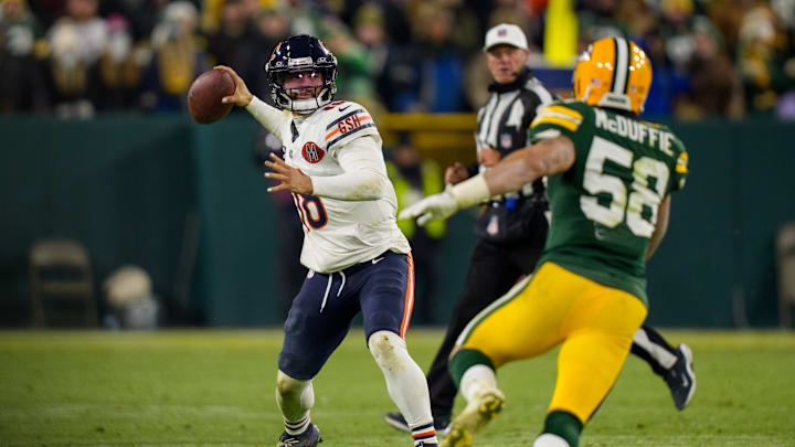 Caleb Williams led the Bears back after a rough first half against the Packers, but an interception on the final play kept him from completing yet another late comeback