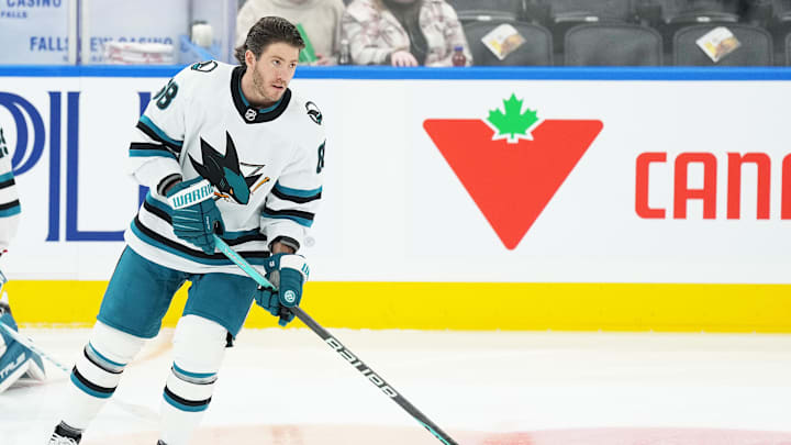 Jan 9, 2024; Toronto, Ontario, CAN; San Jose Sharks center Mike Hoffman (68) skates during the