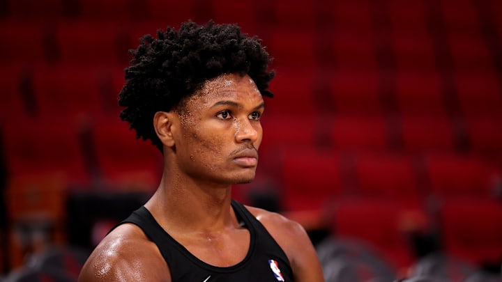 Nov 12, 2025; Houston, Texas, USA; Houston Rockets guard Amen Thompson (1) prior to the game against the Washington Wizards at Toyota Center. Mandatory Credit: Erik Williams-Imagn Images Nov 12, 2025; Houston, Texas, USA; Houston Rockets guard Amen Thompson (1) prior to the game against the Washington Wizards at Toyota Center. Mandatory Credit: Erik Williams-Imagn Images