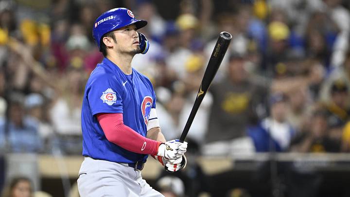 Sep 30, 2026; San Diego, California, USA; Chicago Cubs outfielder Seiya Suzuki (27) strikes out in the fifth inning against the San Diego Padres during game two of the Wildcard round for the 2026 MLB Playoffs at Petco Park. Mandatory Credit: Denis Poroy-Imagn Images Sep 30, 2026; San Diego, California, USA; Chicago Cubs outfielder Seiya Suzuki (27) strikes out in the fifth inning against the San Diego Padres during game two of the Wildcard round for the 2026 MLB Playoffs at Petco Park. Mandatory Credit: Denis Poroy-Imagn Images