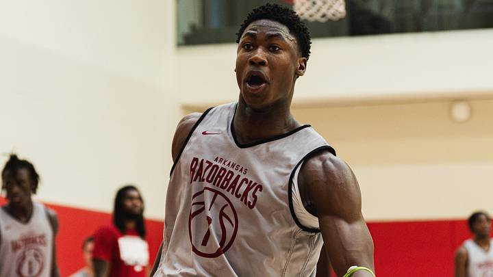Arkansas Razorbacks guard JJ Andrews goes through drills during practice ahead of the Baha Mar Summer League in The Bahamas. Arkansas Razorbacks guard JJ Andrews goes through drills during practice ahead of the Baha Mar Summer League in The Bahamas.