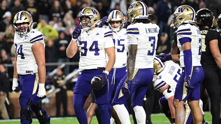 Huskies running back Brian Bonner (34) scored twice against Purdue on Friday night. Huskies running back Brian Bonner (34) scored twice against Purdue on Friday night.