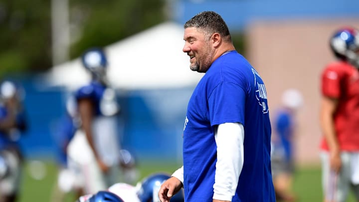New York Giants defensive coordinator James Bettcher on the field during training camp on Monday, August 5, 2019, in East Rutherford.
Nyg Training Camp New York Giants defensive coordinator James Bettcher on the field during training camp on Monday, August 5, 2019, in East Rutherford.
Nyg Training Camp