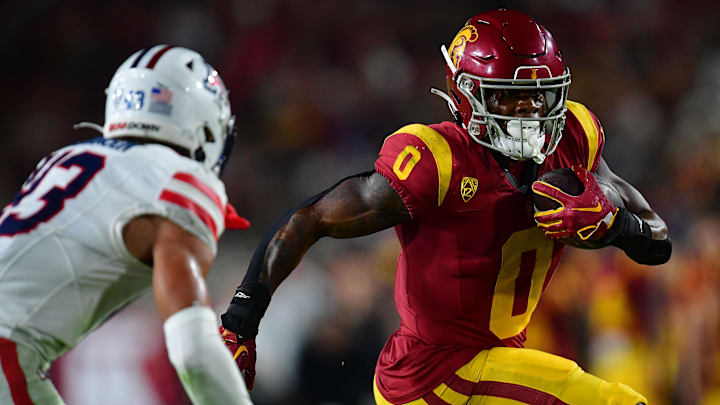 Oct 7, 2023; Los Angeles, California, USA; Southern California Trojans running back MarShawn Lloyd