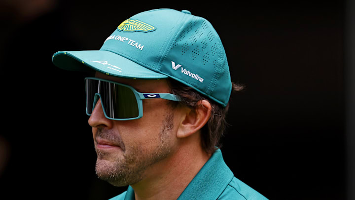 May 1, 2025; Miami Gardens, FL, USA; Aston Martin driver Fernando Alonso (14) walks in the paddock ahead of the F1 Miami Grand Prix at Miami International Autodrome. Mandatory Credit: Peter Casey-Imagn Images May 1, 2025; Miami Gardens, FL, USA; Aston Martin driver Fernando Alonso (14) walks in the paddock ahead of the F1 Miami Grand Prix at Miami International Autodrome. Mandatory Credit: Peter Casey-Imagn Images