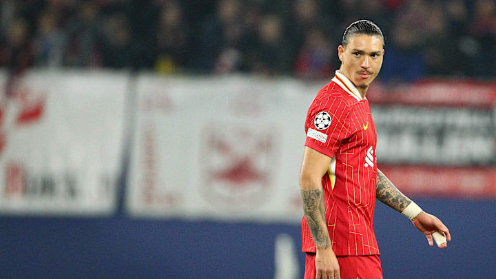 Darwin Nunez , RB Leipzig-Liverpool, Uefa Champions League Darwin Nunez , RB Leipzig-Liverpool, Uefa Champions League