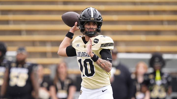 Apr 11, 2026; Boulder, CO, USA; Colorado Buffaloes quarterback Julian Lewis (10) prepares to pass the ball during the spring game at Folsom Field. Mandatory Credit: Ron Chenoy-Imagn Images Apr 11, 2026; Boulder, CO, USA; Colorado Buffaloes quarterback Julian Lewis (10) prepares to pass the ball during the spring game at Folsom Field. Mandatory Credit: Ron Chenoy-Imagn Images