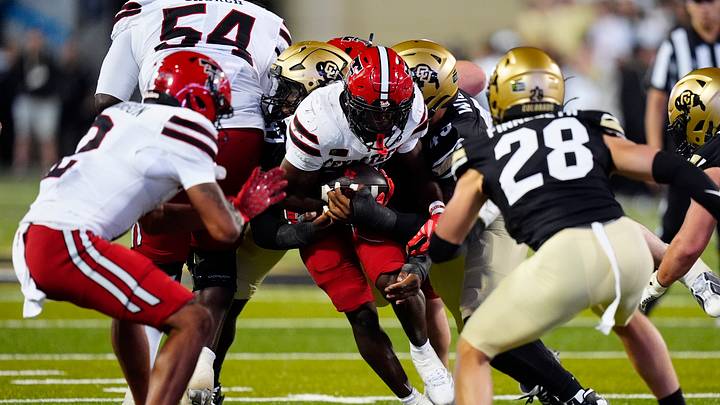 Oct 3, 2026; Boulder, Colorado, USA;  Texas Tech Red Raiders running back Quinten Joyner (0) carries the ball in the third quarter at Folsom Field.  Mandatory Credit: Ron Chenoy-Imagn Images