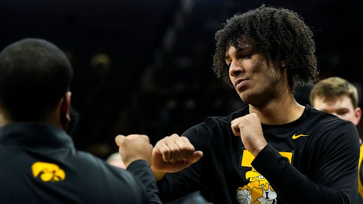 Iowa Hawkeyes men's basketball transfer Isaiah Johnson-Arigu is pictured Saturday, Feb. 22, 2025 at Carver-Hawkeye Arena in Iowa City, Iowa. Iowa Hawkeyes men's basketball transfer Isaiah Johnson-Arigu is pictured Saturday, Feb. 22, 2025 at Carver-Hawkeye Arena in Iowa City, Iowa.