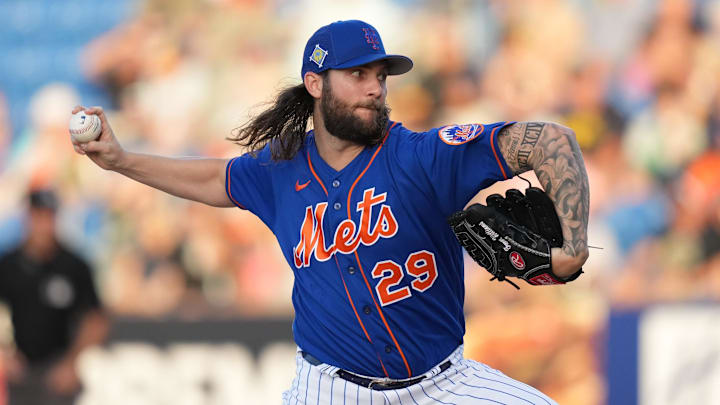 Mar 22, 2022; Port St. Lucie, Florida, USA; New York Mets relief pitcher Trevor Williams (29)
