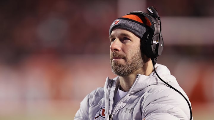 Utah Utes head coach Morgan Scalley takes over the program after Kyle Whittingham's decision to step down. Utah Utes head coach Morgan Scalley takes over the program after Kyle Whittingham's decision to step down.