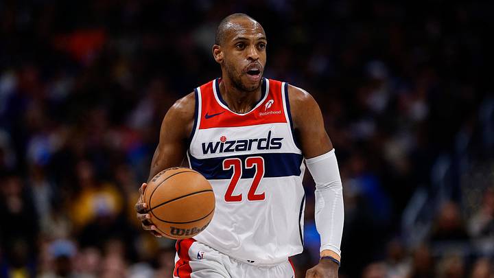 Jan 17, 2026; Denver, Colorado, USA; Washington Wizards forward Khris Middleton (22) dribbles the ball up court in the fourth quarter against the Denver Nuggets at Ball Arena. Mandatory Credit: Isaiah J. Downing-Imagn Images