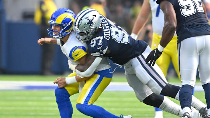 Oct 9, 2022; Inglewood, California, USA; Dallas Cowboys defensive tackle Osa Odighizuwa (97)