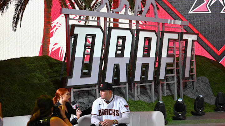 Jul 17, 2022; Los Angeles, CA, USA;  Ivan Melendez is interviewed by Lauren Gardner of MLB Network
