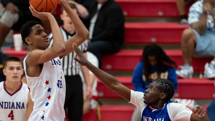 Indiana North’s Isaiah Hill (14) shoots a jump shot. Indiana North’s Isaiah Hill (14) shoots a jump shot.