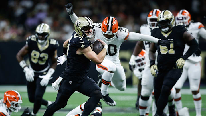 Saints' Swiss Army knife Taysom Hill is coming off the best game of his career two weeks ago in a 35-14 win over Cleveland in which he accounted for 248 yards rushing, receiving, passing and returning.