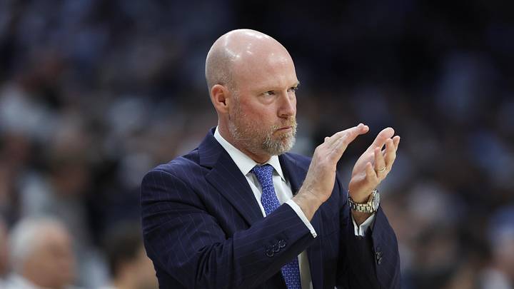 Feb 21, 2026; Philadelphia, Pennsylvania, USA; Villanova Wildcats head coach Kevin Willard reacts to a play against the UConn Huskies during the first half at Xfinity Mobile Arena. Mandatory Credit: Bill Streicher-Imagn Images